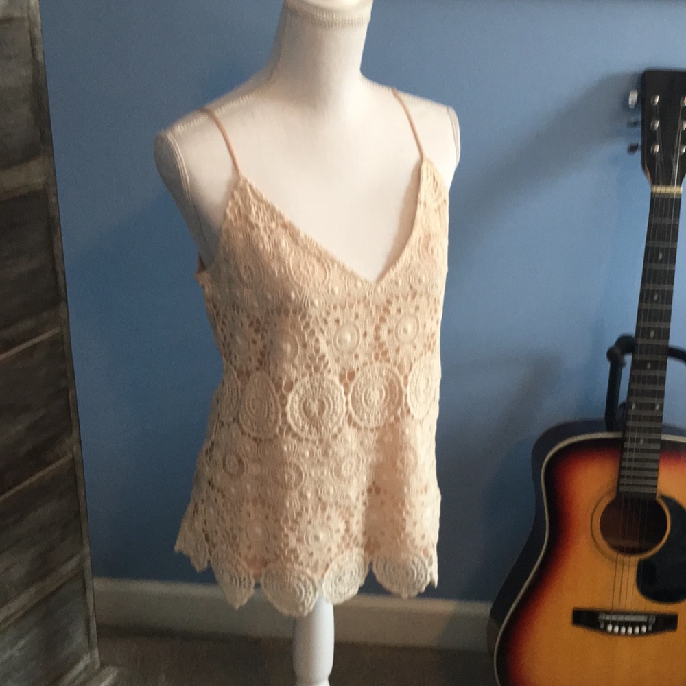 Creme Lace Cami by Lavender Brown Like New